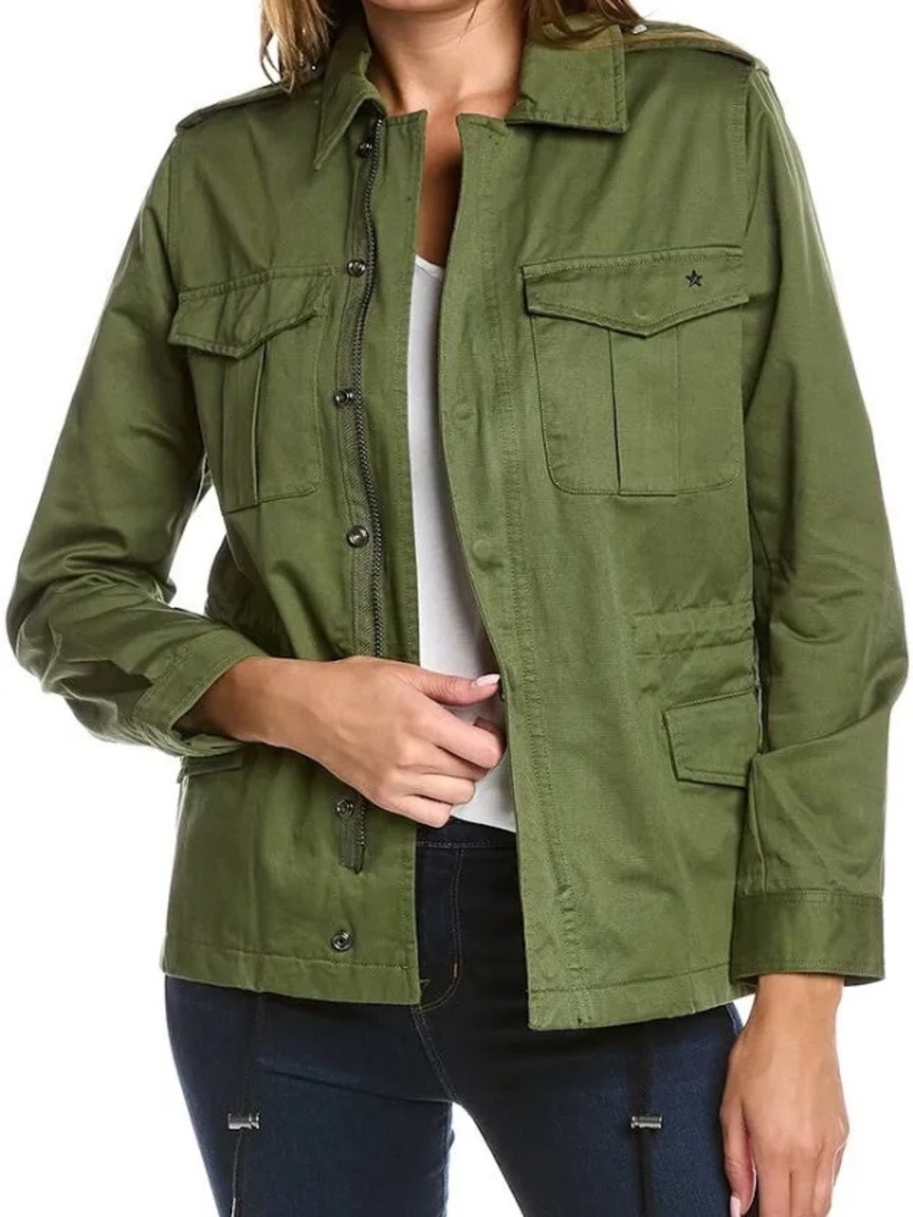 Zadig & Voltaire Kayak Amour Utility Jacket In Army Green